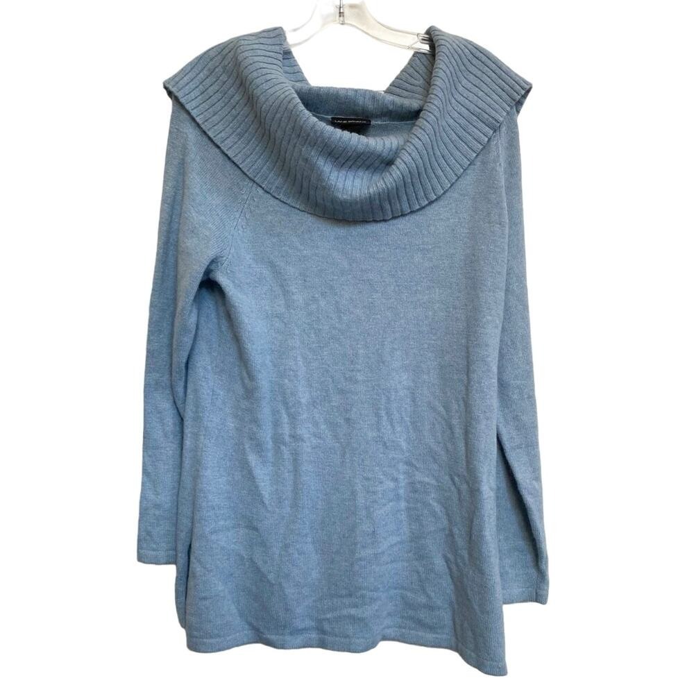 Angora Rabbit Hair Cowl Neck Sweater Light Blue Lane Bryant Plus 14/16 NWT